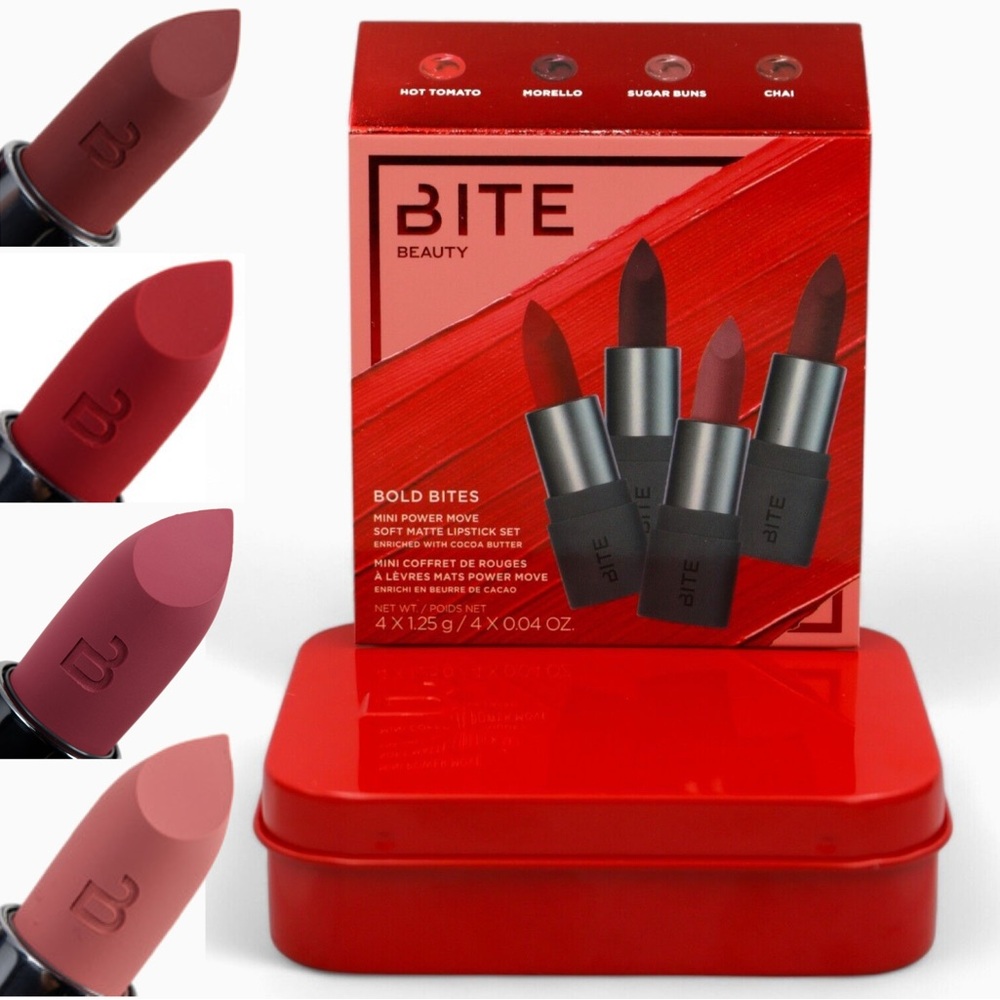Bite Beauty BOLD BITES Mini Power Move Soft Matte Lipstick Set of 4